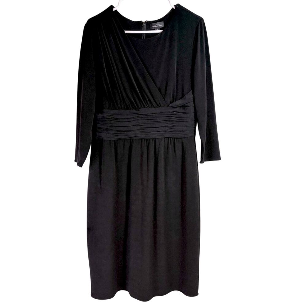 Tahari ASL Elegant Black Dress Size 12 Bin1